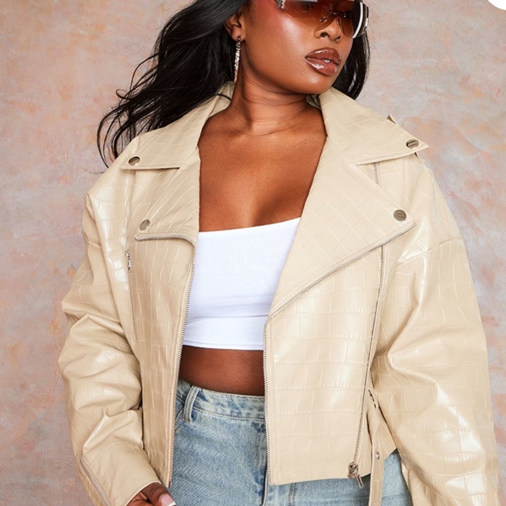 MISSGUIDED CROC BIKER JACKET